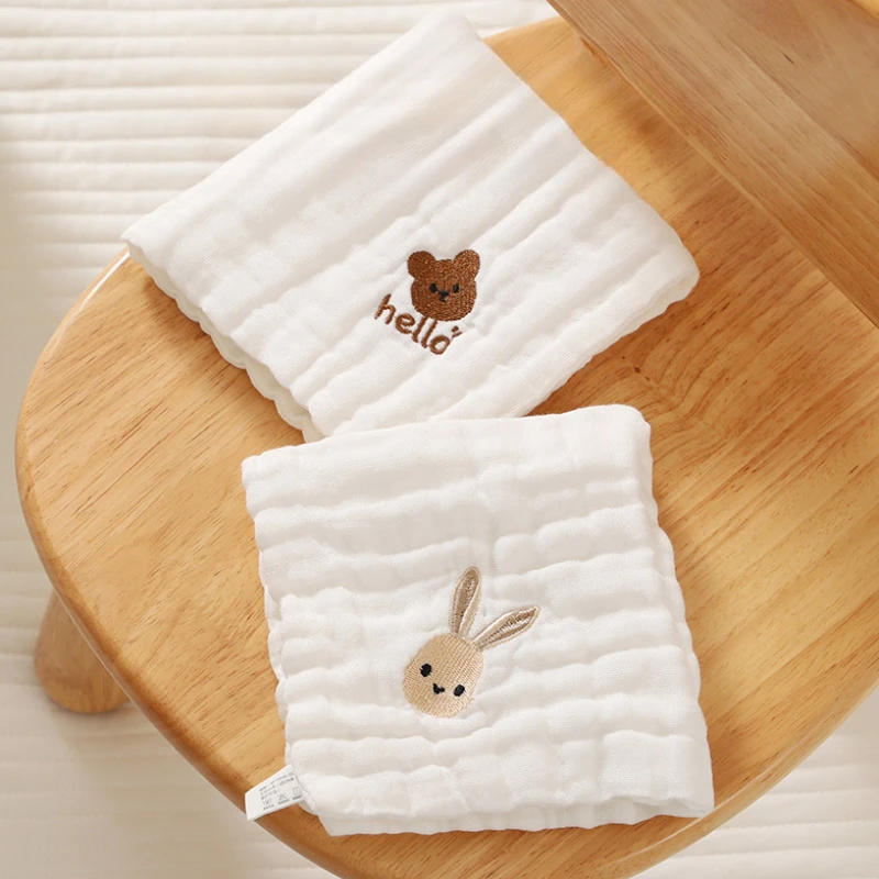 6 層綿刺繍ベビー唾液タオルハンドフェイスワイプ新生児よだれ - Baby Clothing Wash のレビューと価格
