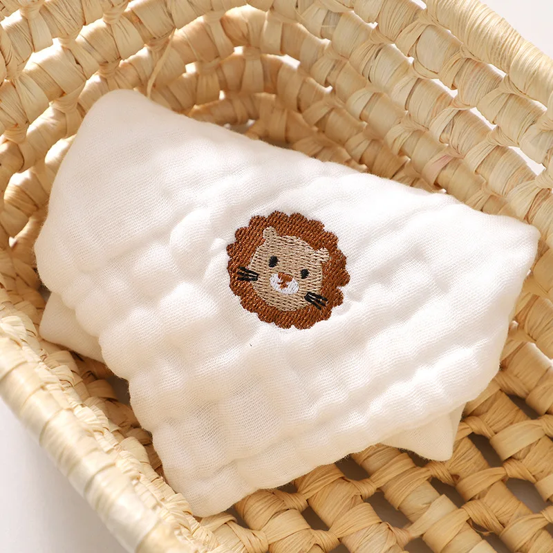 6 層綿刺繍ベビー唾液タオルハンドフェイスワイプ新生児よだれ - Baby Clothing Wash のレビューと価格