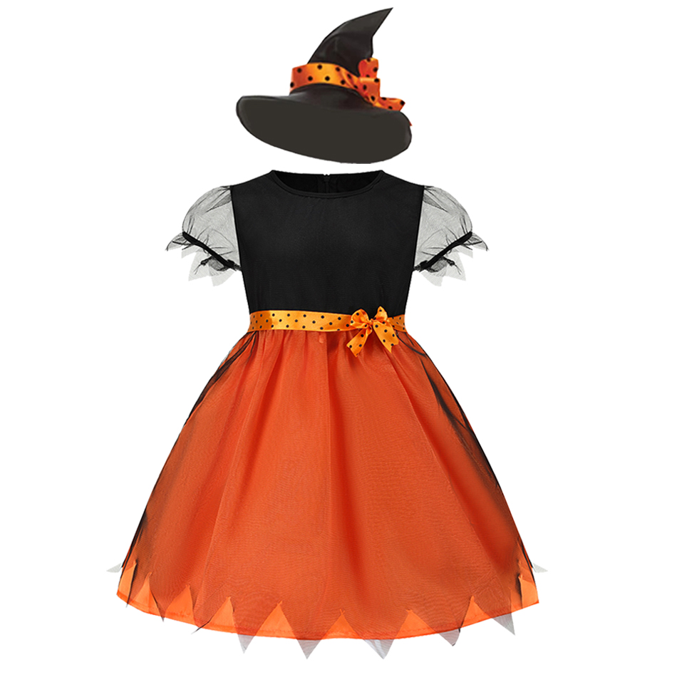 ハロウィンコスプレパーティーガールズカボチャ衣装魔女ドレス子 - Baby Clothing Europe のレビューと価格