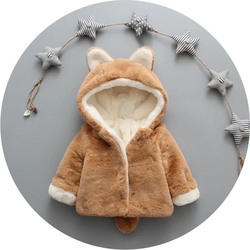 かわいい猫の耳が付いたベビージャケット,小さな女の子のための - Baby Clothing Winter のレビューと価格