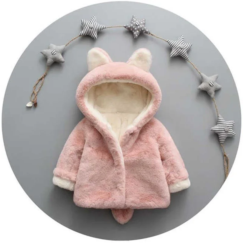 かわいい猫の耳が付いたベビージャケット,小さな女の子のための - Baby Clothing Winter のレビューと価格