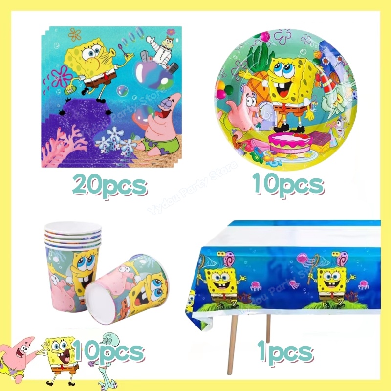 スポンジボブスクエアパンツ誕生日パーティーデコレーション食器 - Baby Clothing Event のレビューと価格