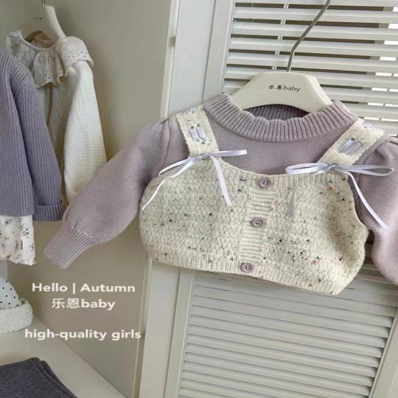 2025年新作 可愛い韓国風ニットプルオーバーセーター 女の - Baby Clothing Zipper のレビューと価格