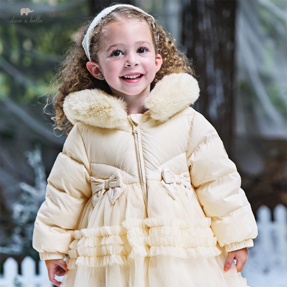 デイブベラガールズダウンジャケット秋冬ベビーガールファッショ - Baby Clothing Zipper のレビューと価格
