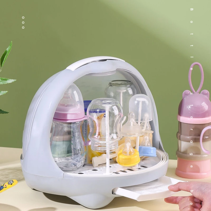 哺乳瓶乾燥ラック,カバー付き防塵収納ボックス,介護用食器容器 - Baby Clothing Drying Rack のレビューと価格