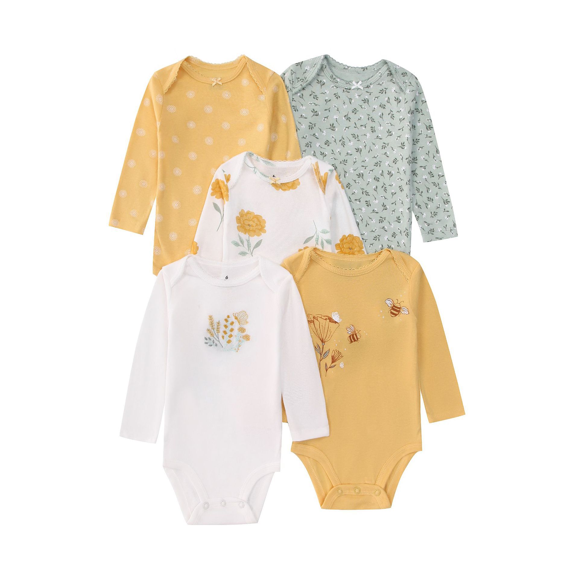 5 個新生児幼児ベビーボディスーツ長袖漫画動物花プリントボデ - Baby Clothing Next のレビューと価格