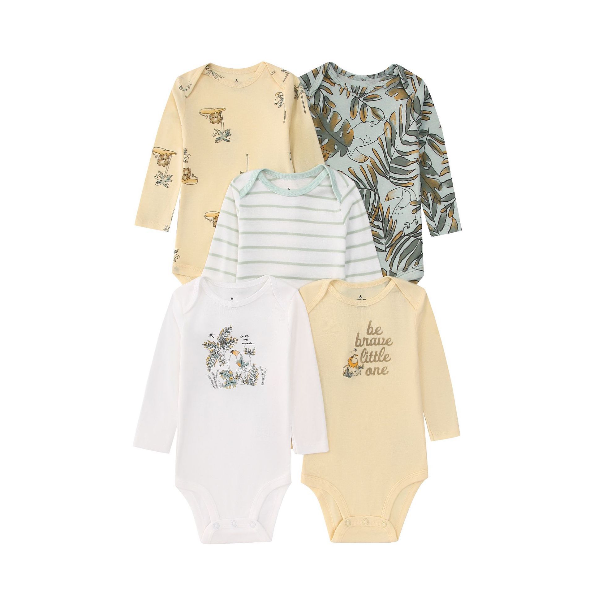 5 個新生児幼児ベビーボディスーツ長袖漫画動物花プリントボデ - Baby Clothing Next のレビューと価格