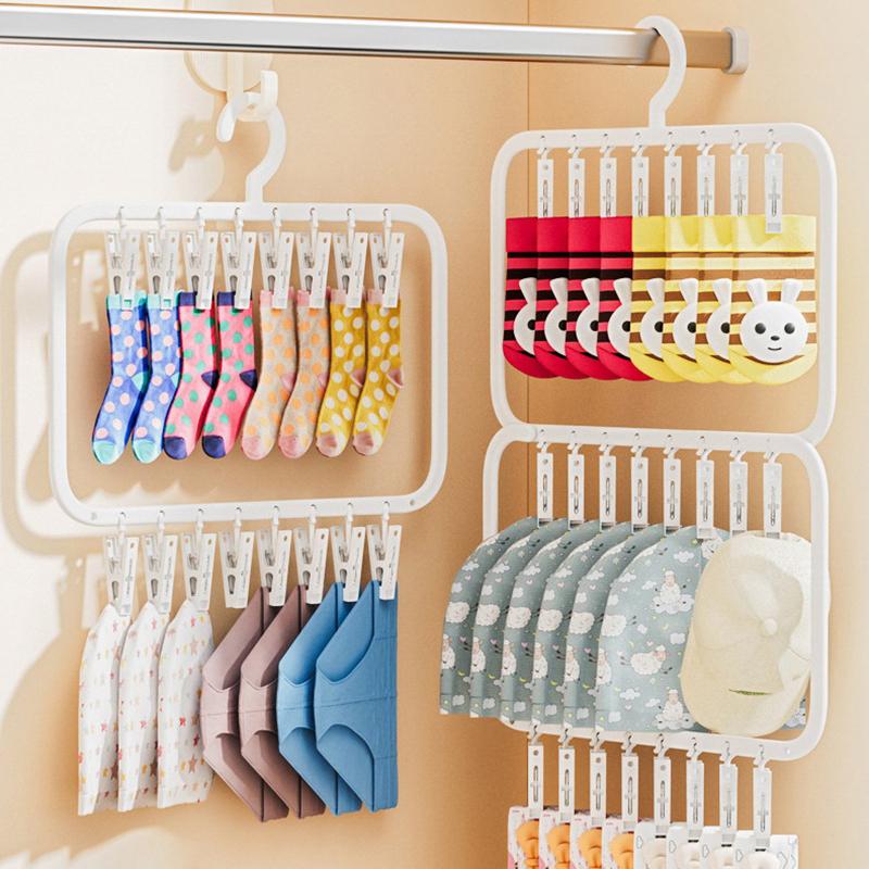 多機能マルチクリップ靴下乾燥ハンガー取り外し可能な乾燥ラック - Baby Clothing Drying Rack のレビューと価格